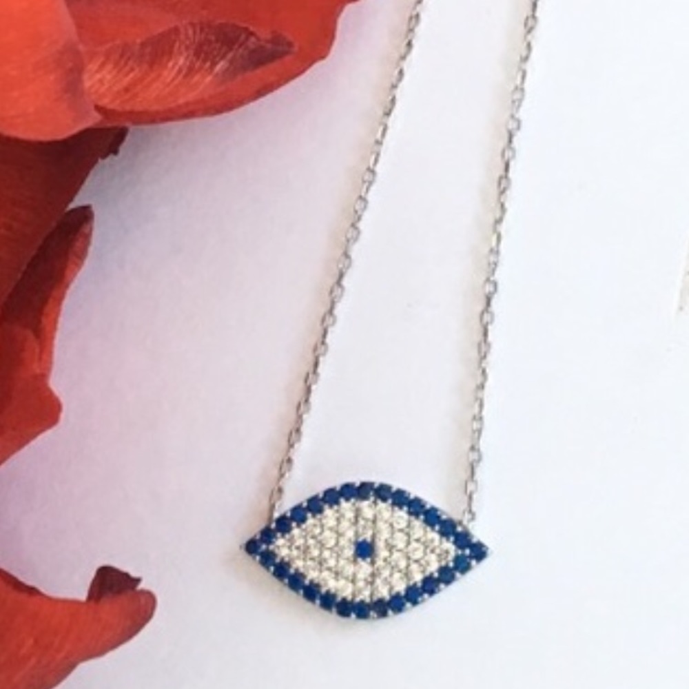 🧿 EVIL EYE 🧿 Sterling Silver Adjustable Necklace